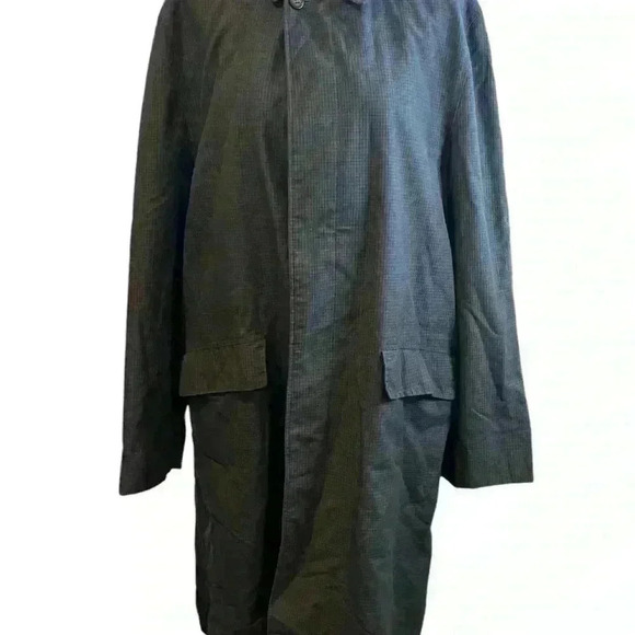 Vintage Trench Coat By Croydon Checkered Size Medium - Picture 7 of 13